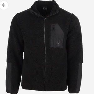 NWT Spyder Sherpa Militant Black Full Zip Teddy Jacket M